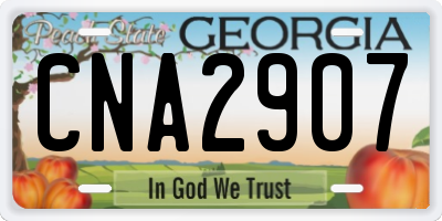 GA license plate CNA2907