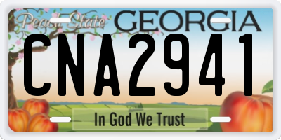 GA license plate CNA2941
