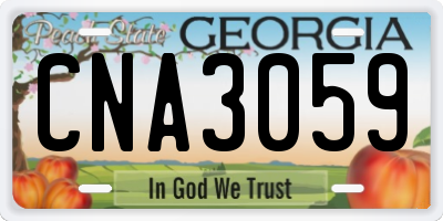 GA license plate CNA3059