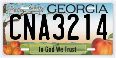 GA license plate CNA3214