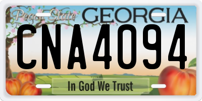 GA license plate CNA4094