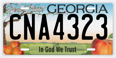 GA license plate CNA4323