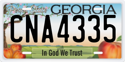 GA license plate CNA4335