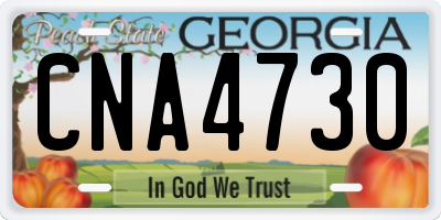 GA license plate CNA4730