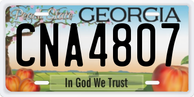 GA license plate CNA4807