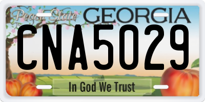 GA license plate CNA5029