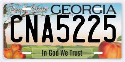 GA license plate CNA5225