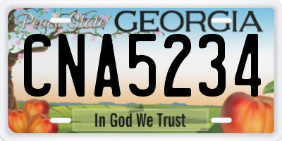 GA license plate CNA5234
