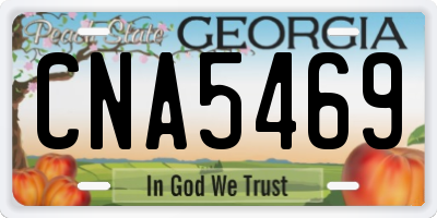 GA license plate CNA5469