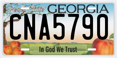 GA license plate CNA5790