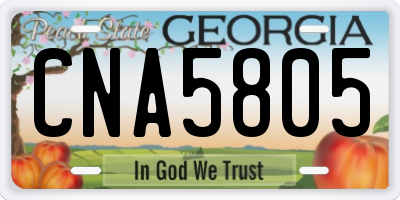 GA license plate CNA5805