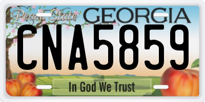 GA license plate CNA5859