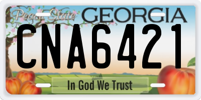 GA license plate CNA6421