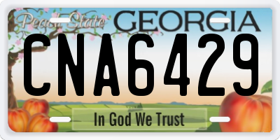 GA license plate CNA6429