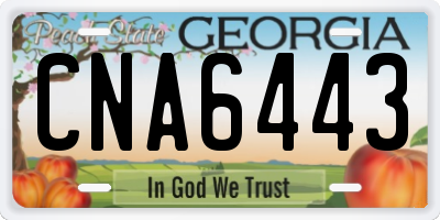 GA license plate CNA6443