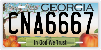GA license plate CNA6667