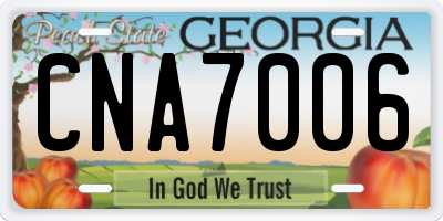 GA license plate CNA7006