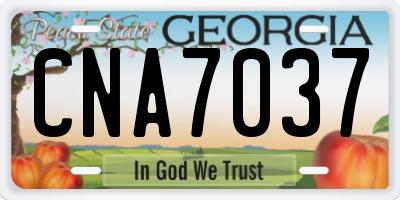 GA license plate CNA7037