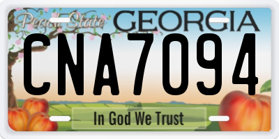 GA license plate CNA7094