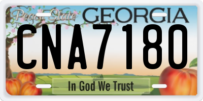 GA license plate CNA7180