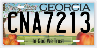 GA license plate CNA7213
