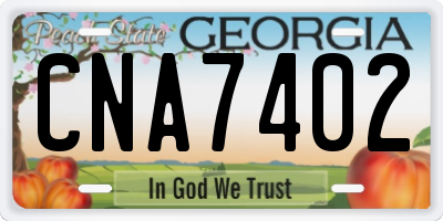 GA license plate CNA7402