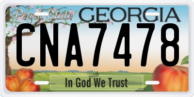 GA license plate CNA7478