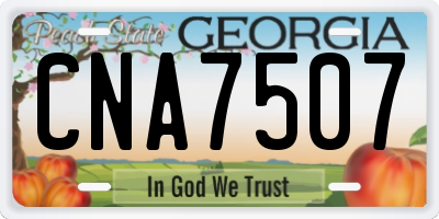 GA license plate CNA7507