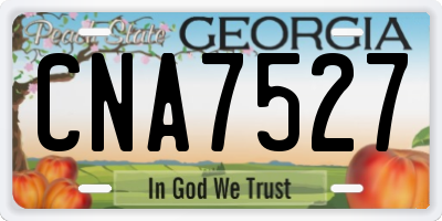 GA license plate CNA7527