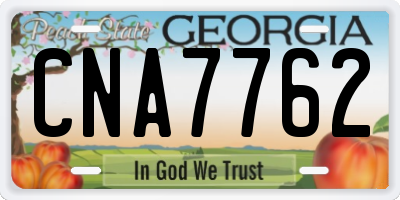 GA license plate CNA7762