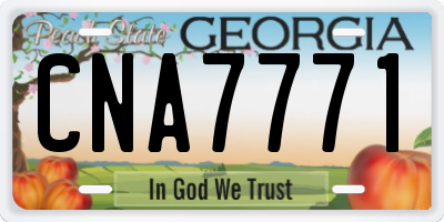 GA license plate CNA7771