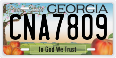 GA license plate CNA7809