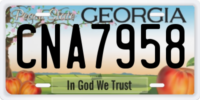 GA license plate CNA7958