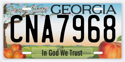 GA license plate CNA7968