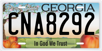GA license plate CNA8292