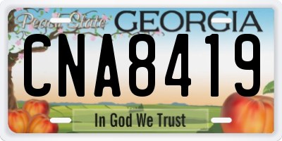 GA license plate CNA8419