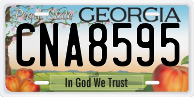 GA license plate CNA8595
