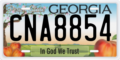GA license plate CNA8854