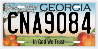 GA license plate CNA9084