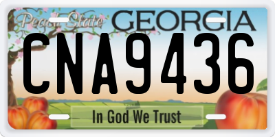 GA license plate CNA9436