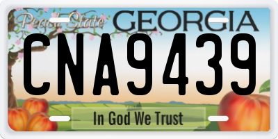 GA license plate CNA9439