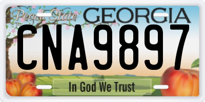 GA license plate CNA9897