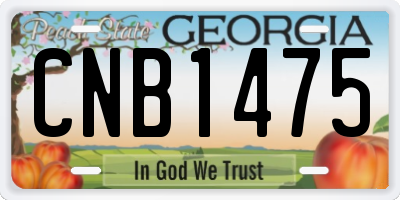 GA license plate CNB1475