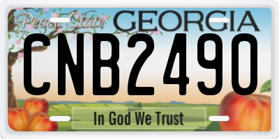 GA license plate CNB2490