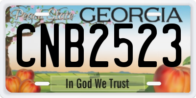 GA license plate CNB2523