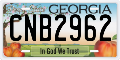 GA license plate CNB2962