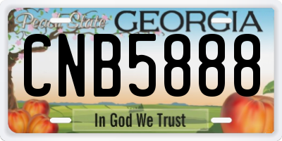 GA license plate CNB5888