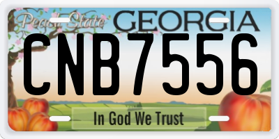 GA license plate CNB7556