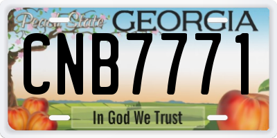 GA license plate CNB7771