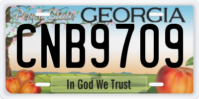 GA license plate CNB9709